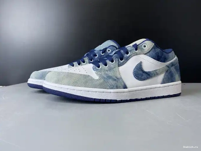 One Kick Washed Air Low Denim Jordan 1 CZ8455-100 0529